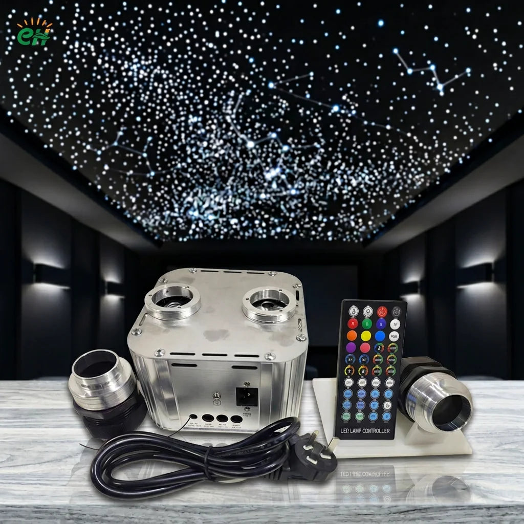 Professional Bright Dual Port 32W Twinkle LED Fiber Optic Light Engine for Home Decoration and Starry Ceiling Sky DIY